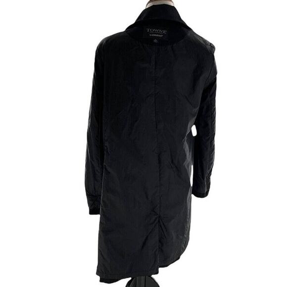 London Fog Towne Collection Women's Double-Breasted Black Trench Coat Size Large - Picture 4 of 10